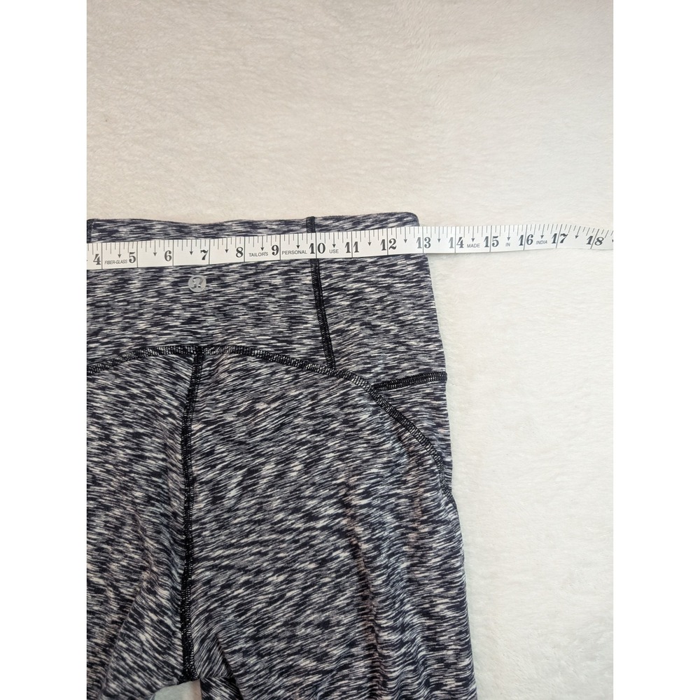 Lululemon Yoga Pants Ruched Leggings Athletic Black Gray Size 6 - Picture 5 of 7